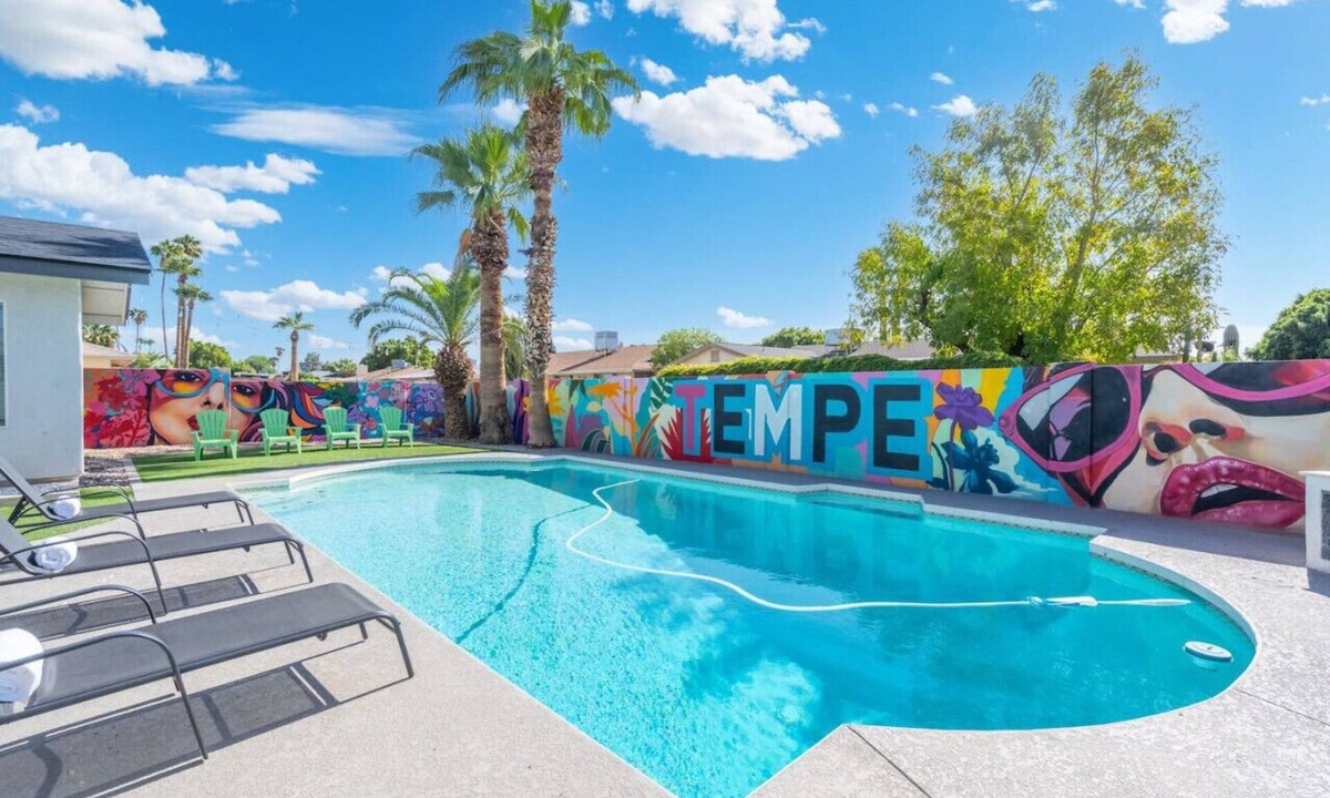 Evergreen House | Central Tempe Gem Mural Art Garage Near Freeway