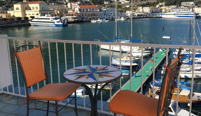 Panorama from Postcard sea view apartment in the port of Ischia